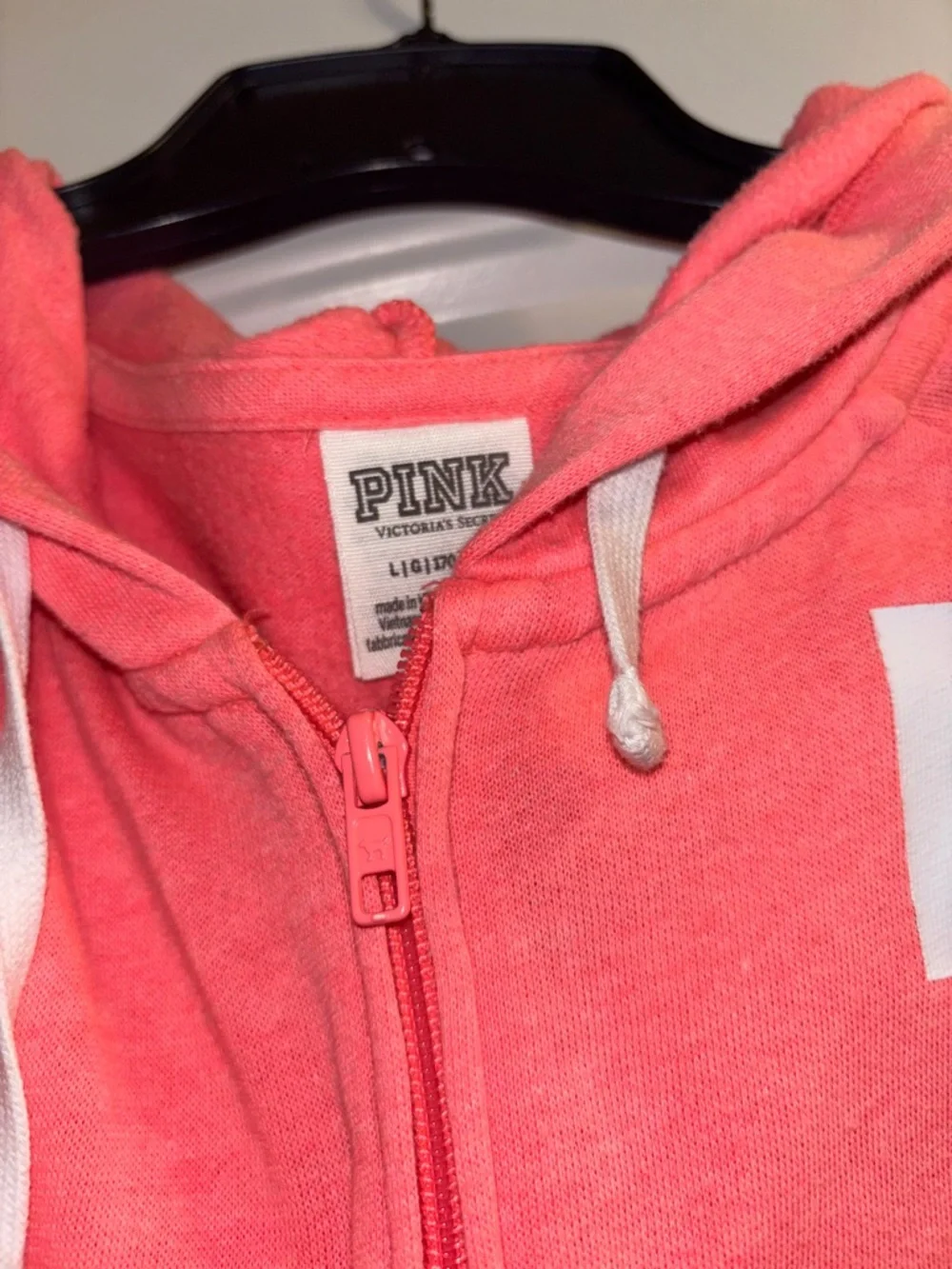 PINK Victoria's Secret Coral Pink Logo Hoodie & Sweatpants Set - Picture 4 of 5